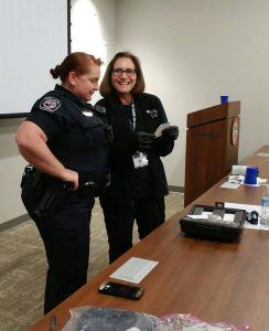 Officer and Citizen Giving Presentation