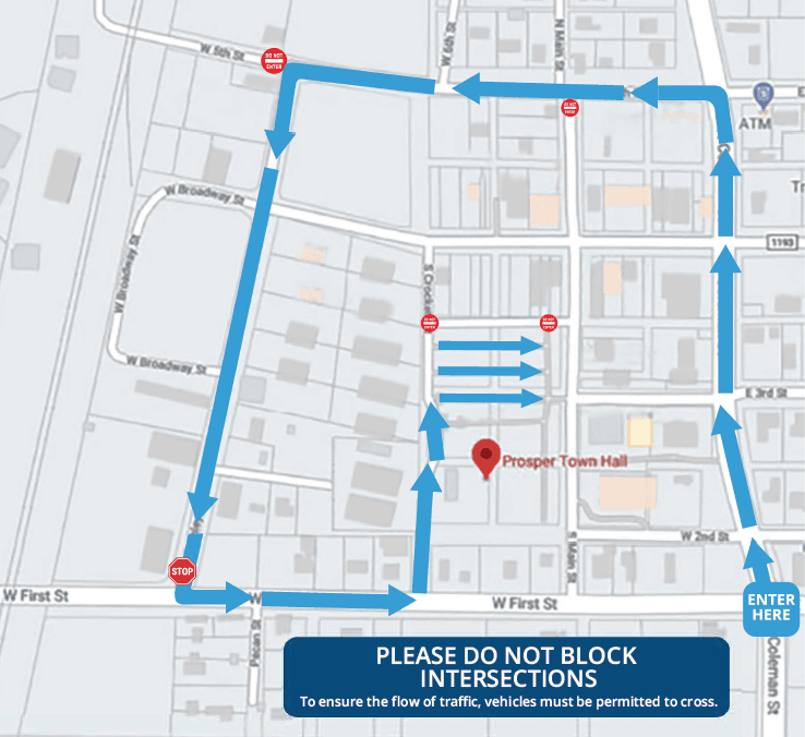 Prosper Spring Cleanup Parking Map