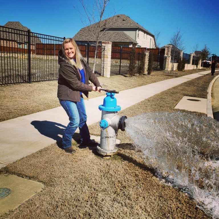 Water Quality Employee Flushing a Hydrant